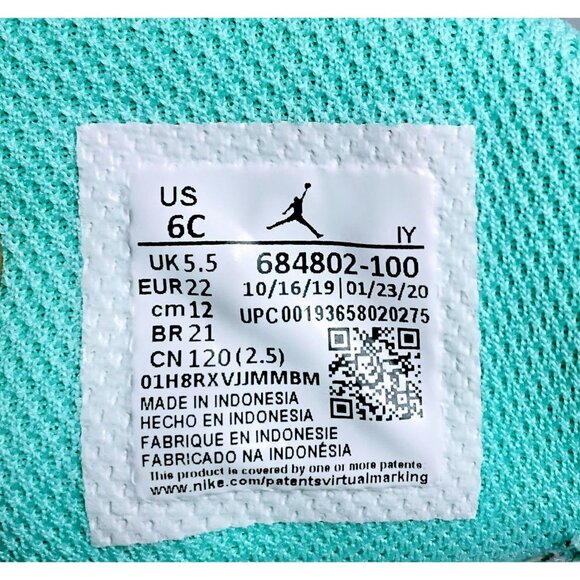 Nike Jordan 13 Retro Toddler Shoes 6C White/Green/Pink Basketball Sneakers - Picture 5 of 7